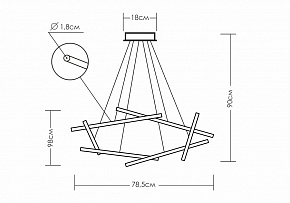 Светодиодный подвесной светильник TLCRIST6. Длина трубки 50 см. Диаметр 18 мм