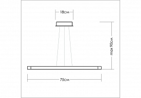 Комплект: TLAR3-75. Люстра с длиной дуги 80см + TVIR3-20-02 (2шт). Встраиваемый светильник.3 дуги по 20см
